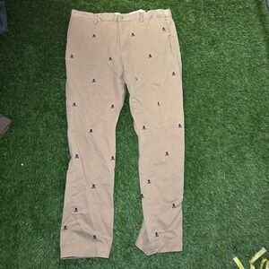 Polo Ralph Lauren Slim Fit Skull Crossbones Embroidered Chino Pants Khaki 36/32